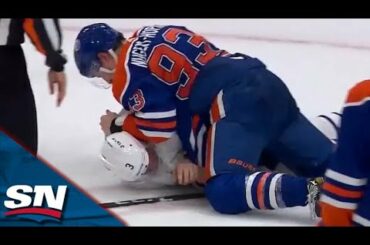 'Two Unlikely Combatants': Oilers' Ryan Nugent-Hopkins Drops Gloves With Maple Leafs' Justin Holl