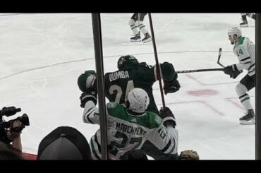 Big hit by Matt Dumba vs Dallas