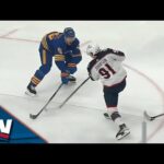 Blue Jackets' Kent Johnson Unleashes ROCKET Wrister Top Shelf Past Sabres' Craig Anderson