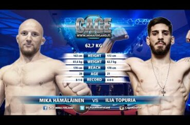 CAGE 43 Mika Hämäläinen vs Ilia Topuria Full Fight MMA