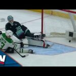 Stars' Wyatt Johnston Battles Through Kraken To Score Off The Faceoff