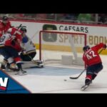 Capitals' Alexander Alexeyev Sets Up Martin Fehervary For Nice Backdoor One-Timer vs. Blues