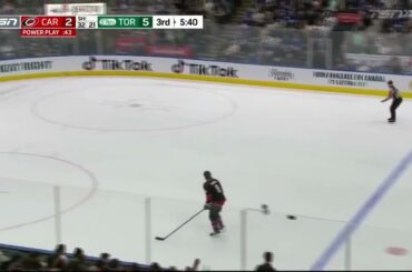 Luke Schenn demolishes Sebastian Aho and the fans chant “LUUUUUUKE”