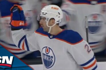 Oilers' Evan Bouchard Fires Blazing Wrister Top Shelf Past Bruins' Jeremy Swayman