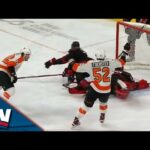 Flyers' Brendan Lemieux Takes Advantage Of Hurricanes' Frederik Andersen Not Tending The Goal