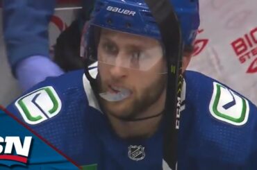 Canucks' Guillaume Brisebois Receives Sweet Feed From Nils Aman To Net First Career Goal