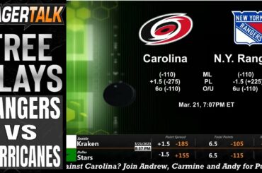 New York Rangers vs Carolina Hurricanes Prediction, Picks and Props | NHL Betting Tips For March 21