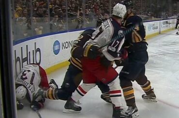 Atkinson gets stomped on by Foligno’s skate