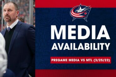 Head coach Brad Larsen likes seeing resilience from the Blue Jackets | Pregame Media (3/25/23)