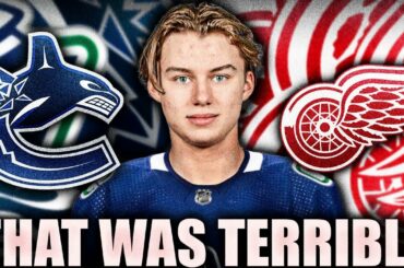 CANUCKS PLAY THEIR WORST GAME OF THE YEAR VS DETROIT RED WINGS @ LOSE 6-1 (Larkin, Fabbri, Berggren)