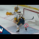 Predators' Luke Evangelista Swats At Puck To Make Unbelievable Goal-Line Save vs. Bruins