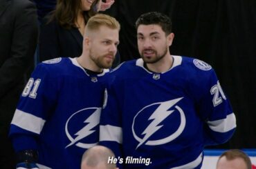 Nick Paul Mic'd Up During Team Photo Shoot