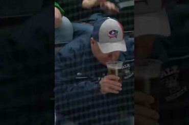 Billy Sweezey's dad reacts to son's fight in Columbus Blue Jackets vs. Boston Bruins game 😀 #shorts