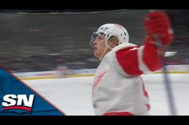 Red Wings' Jonatan Berggren Wins Neutral Zone Battle Before Sniping Goal vs. Maple Leafs