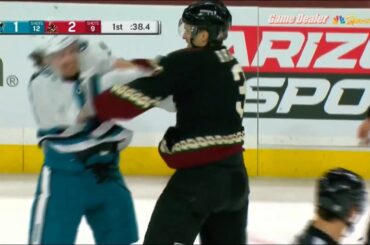 Michael Eyssimont vs Josh Brown FIGHT, Sharks @ Coyotes Jan 10 2023