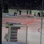 Andrew Cogliano skates in the fastest skater challenge during NHL SuperSkills.