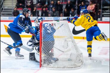 Nils Höglander with lacrosse style goal in WJC 2020 | Sweden - Finland