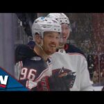 Blue Jackets' Jack Roslovic Catches Joseph Woll Slipping To Finish Off Gorgeous Tic-Tac-Toe Play