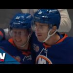 Pierre Engvall Picks Up First Goal With Islanders As Pass Gets Batted Into Net By Capitals Defender