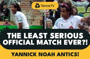 The LEAST Serious OFFICIAL Tennis Match Ever 😂 | Yannick Noah vs Magnus Larsson at Hamburg 1991