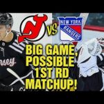 NJ Devils Beat Rangers 2-1/ Possible NY Rangers and NJ Devils 1st round Playoff Matchup?