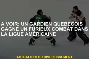 Pour voir: un gardien de but du Québec remporte un combat furieux dans la Ligue américaine