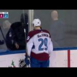 Nathan MacKinnon Leaves Ice After Huge Hit From Trouba. Landeskog Fights Trouba.