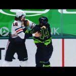 Jamie Benn and Nikita Zadorov Fight | Stars vs Blackhawks  2-7-21