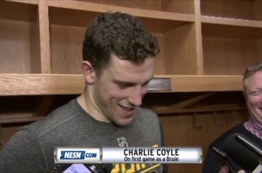 Charlie Coyle after his first game as a Boston Bruin