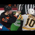 Bruins' A.J. Greer And Flyers' Nicolas Deslauriers Drop The Gloves In Spirited Bout