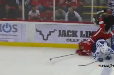 Nazem Kadri's dangerous low hit on Luke Glendening