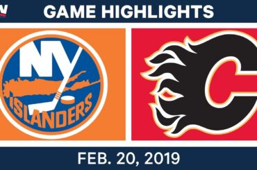 NHL Highlights | Islanders vs. Flames - Feb 20, 2019