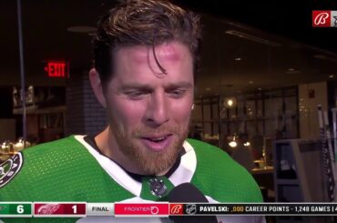 Joe Pavelski on Scoring his 1000th Career Point, Stars 6-1 Win