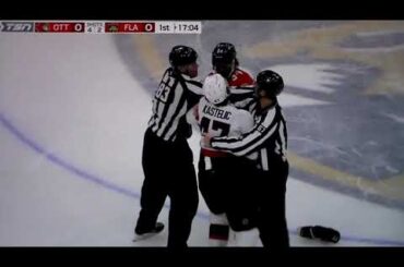 NHL hockey fight - Givani Smith(Panthers) vs. Mark Kastelic(Senators)