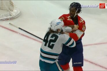 Jonah Gadjovich vs Givani Smith FIGHT, Sharks @ Panthers Feb 09 2023