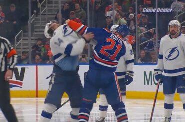 Pat Maroon vs Klim Kostin FIGHT, Lightning @ Oilers Jan 19 2023