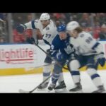 Mitch Marner Hit In The Head By Sergachev, Scrum Ensues