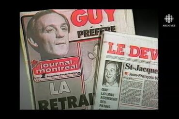 Lendemain de l’annonce de la retraite du joueur de hockey Guy Lafleur en 1984