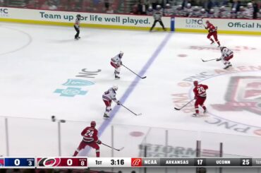 Martin Necas assists on Aho's goal vs Rangers (3/24/23)