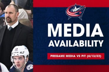 Four Columbus Blue Jackets players will make their NHL debuts tonight 🤩 | Pregame Media (4/13/23)