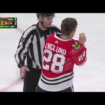 Marcus Foligno drops the gloves with Andreas Englund