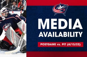 Columbus Blue Jackets rallied for the four players making their NHL debut | Postgame Media (4/13/23)