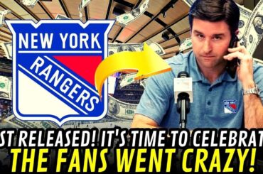 💥JUST RELEASED! IT'S TIME TO CELEBRATE! THE FANS WENT CRAZY! LATEST NEWS FROM NEW YORK RANGERS TODA