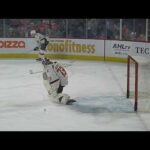 Cleveland Monsters goalie Jet Greaves warms up 4/7/23