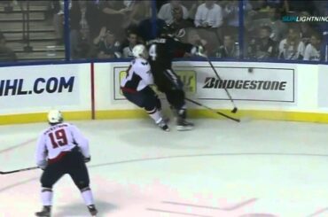 Vincent Lecavalier splats John Carlson