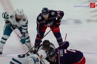 Jonah Gadjovich vs Mathieu Olivier FIGHT, Sharks @ Blue Jackets Jan 21 2023