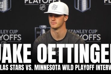 Jake Oettinger talks Lessons from Calgary Flames Series, Kirill Kaprizov & Stars vs. Wild Series