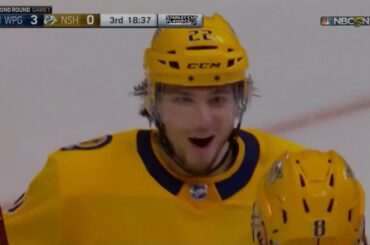 Kevin Fiala scores Nashville's First Goal (Jets vs. Preds 2018 NHL Playoffs)