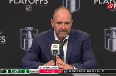 Pete DeBoer Gives Update on Joe Pavelski following OT Loss in Game 1