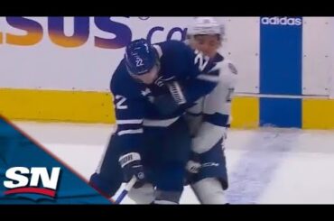 Jake McCabe Brings Maple Leafs Fans To Their Feet With Thunderous Hit On Mikey Eyssimont